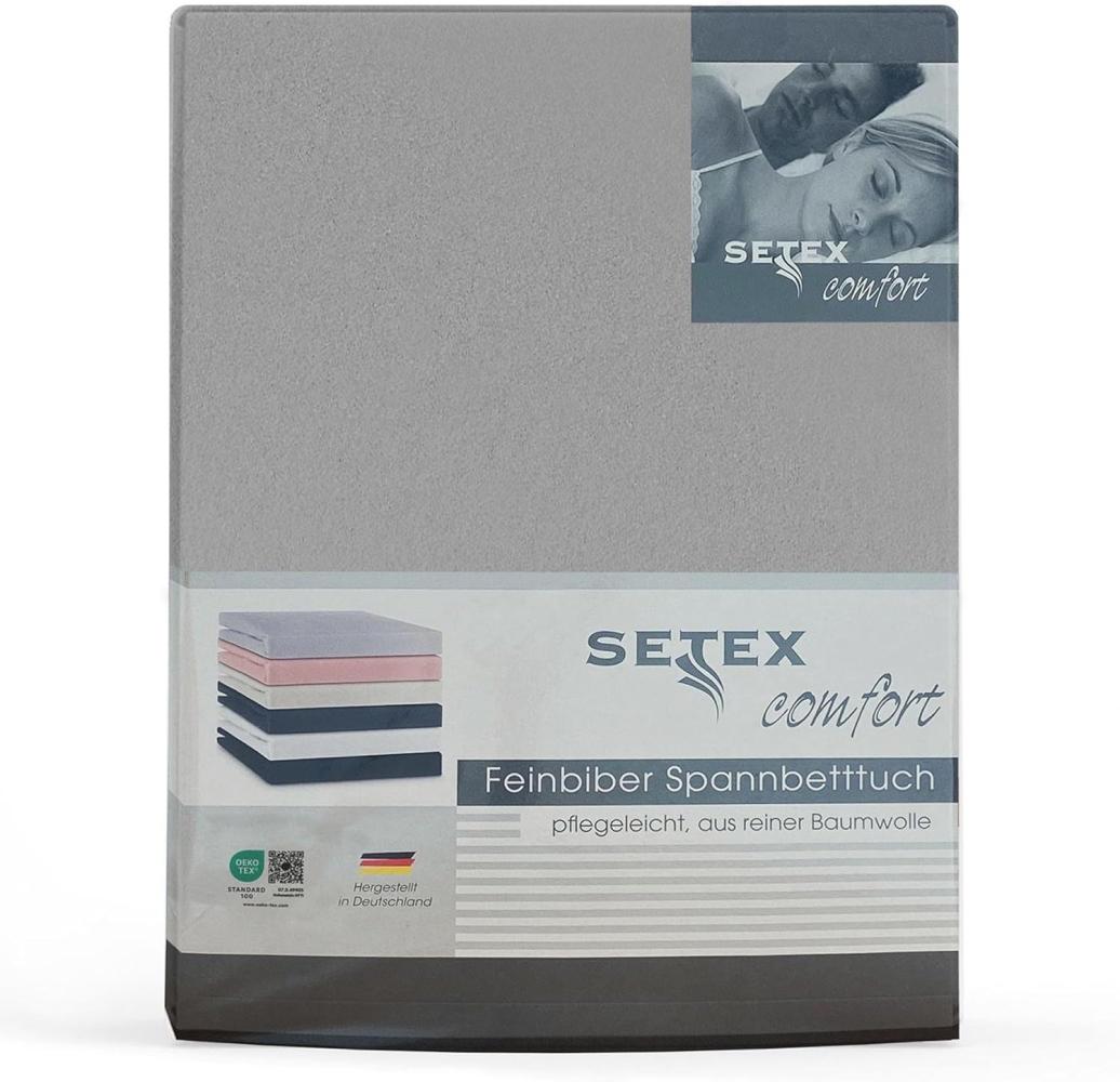 SETEX Spannbettlaken Feinbiber in Gr. 70x140, 90x200, 140x200 oder 180x200 cm, Feinbiber, Gummizug: rundum, (1 Stück), für Matratzen bis 23 cm Höhe, Winter, Bettlaken Bild 1