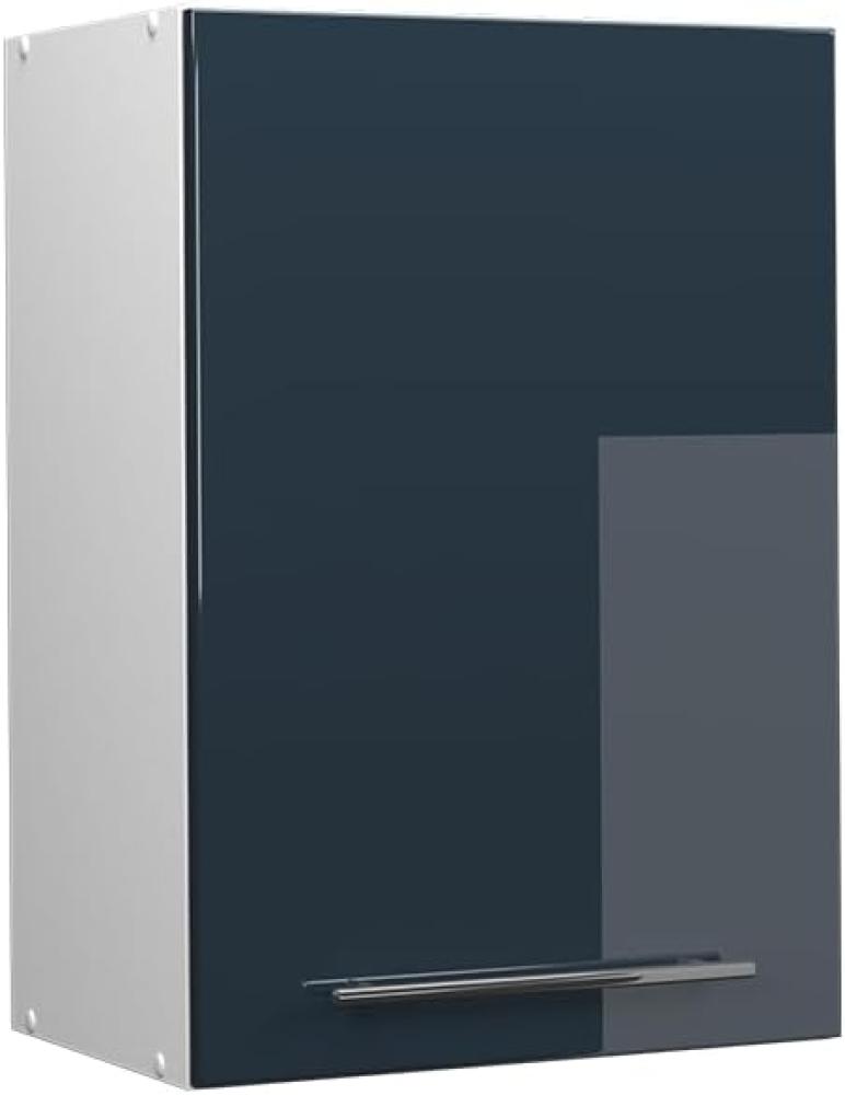 Vicco Hängeschrank Fame-Line Weiß Dunkelblau Hochglanz 50 cm Bild 1