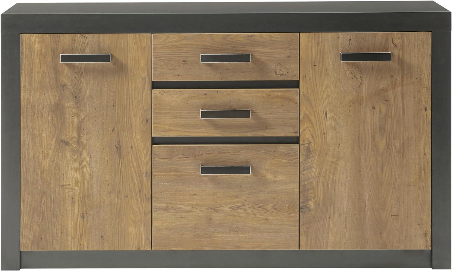 Sideboard Beveren in Kastanie und Fresco grau 153 x 88 cm Bild 1