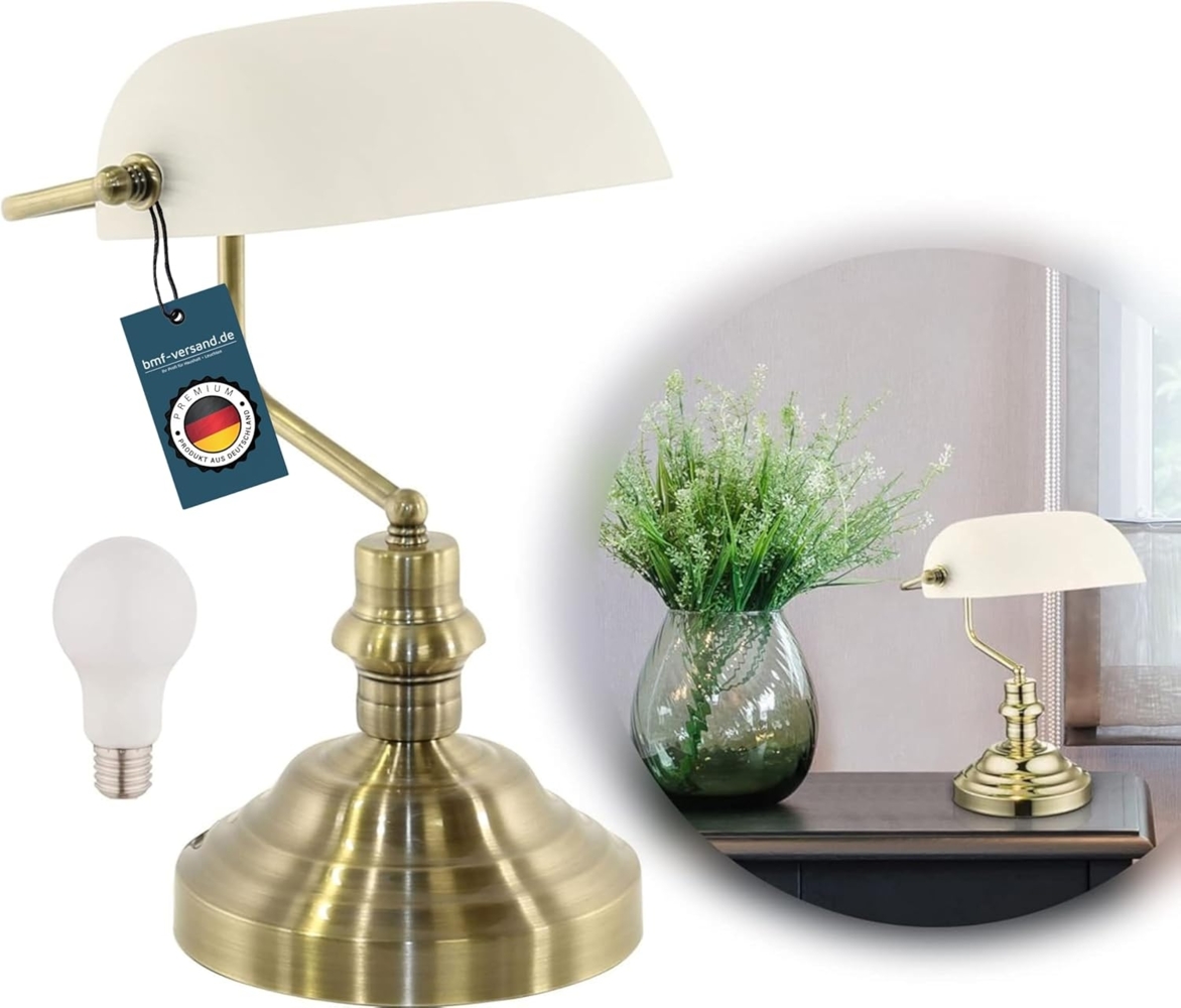 Tischlampe Wohnzimmer Tischleuchte Schreibtischlampe LED Bankerlampe SL3335 Bild 1