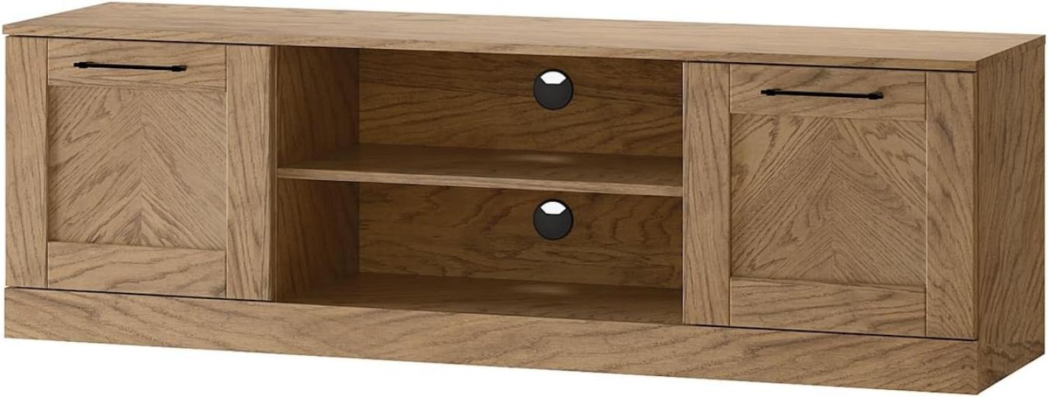 Lowboard Cozy TV-Schrank 160x42x50cm Eiche Rustikal teilmassiv 2-türig Bild 1