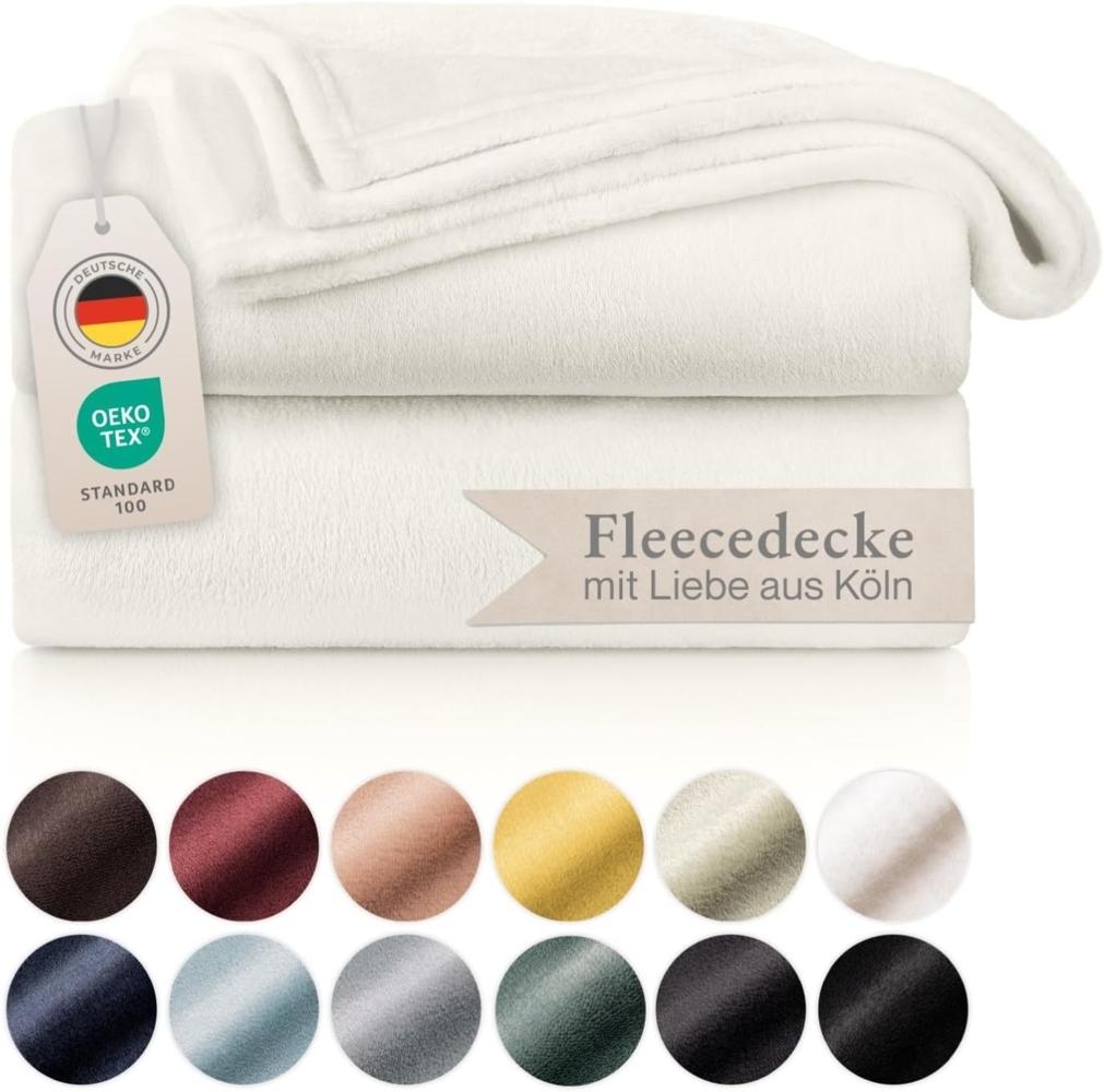 Blumtal Kuscheldecke aus Fleece - hochwertige Decke, Oeko-TEX® Zertifiziert in 270x230 cm, Kuscheldecke flauschig als Sofadecke, Tagesdecke oder Winterdecke, Off-White - weiß Bild 1