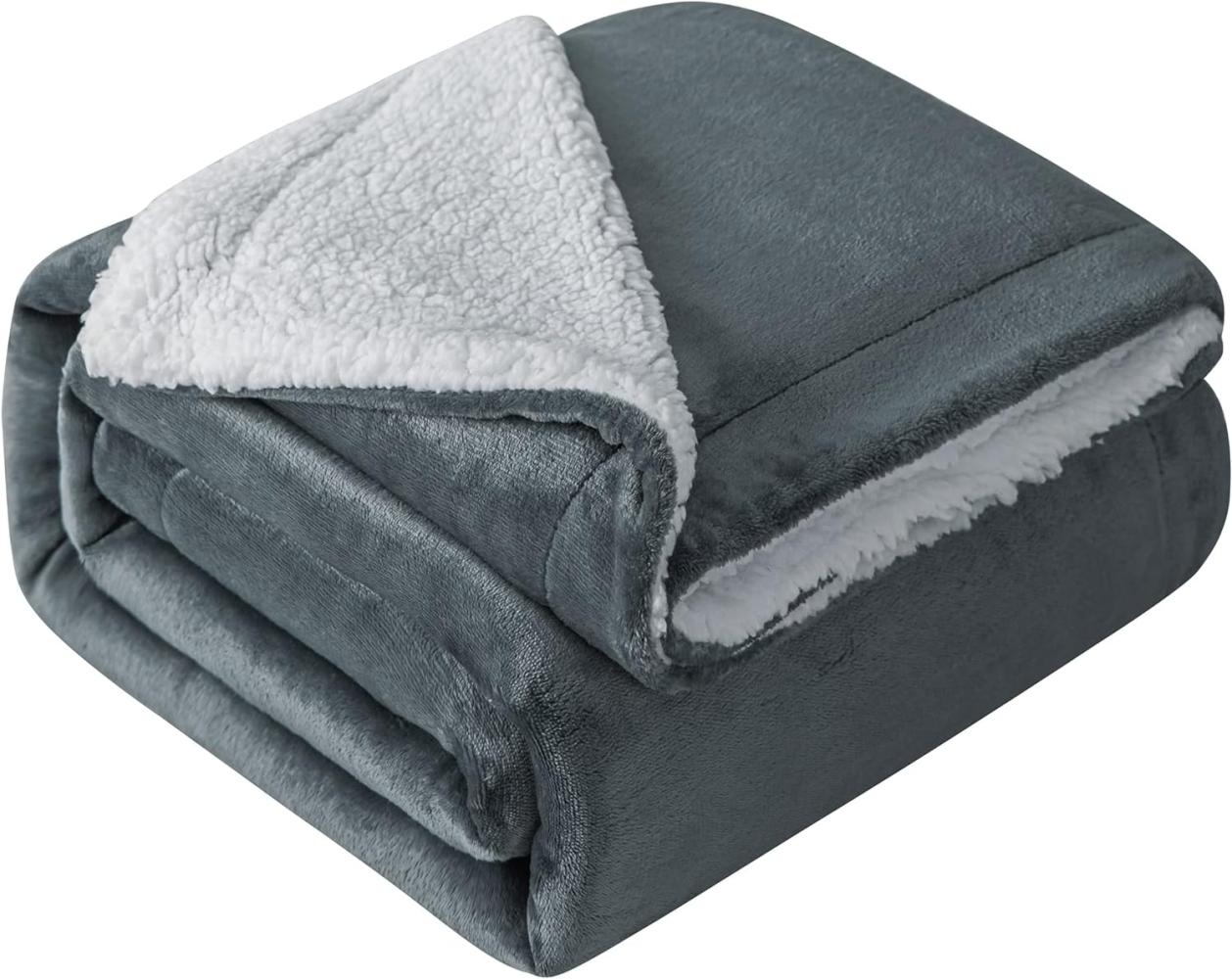 Mixibaby Hochwertige Wohndecken Kuscheldecken, extra Dicke warm Sofadecke/Couchdecke, Größe:150x200 cm, Farbe:Antrazit Bild 1