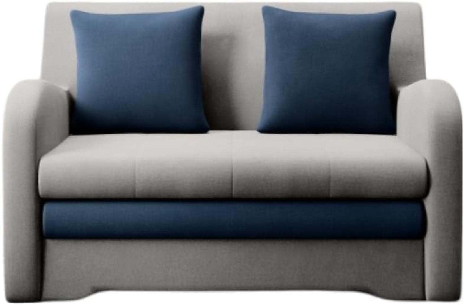 Designer Sofa Arian mit Schlaffunktion und Stauraum Grau/Blau Bild 1