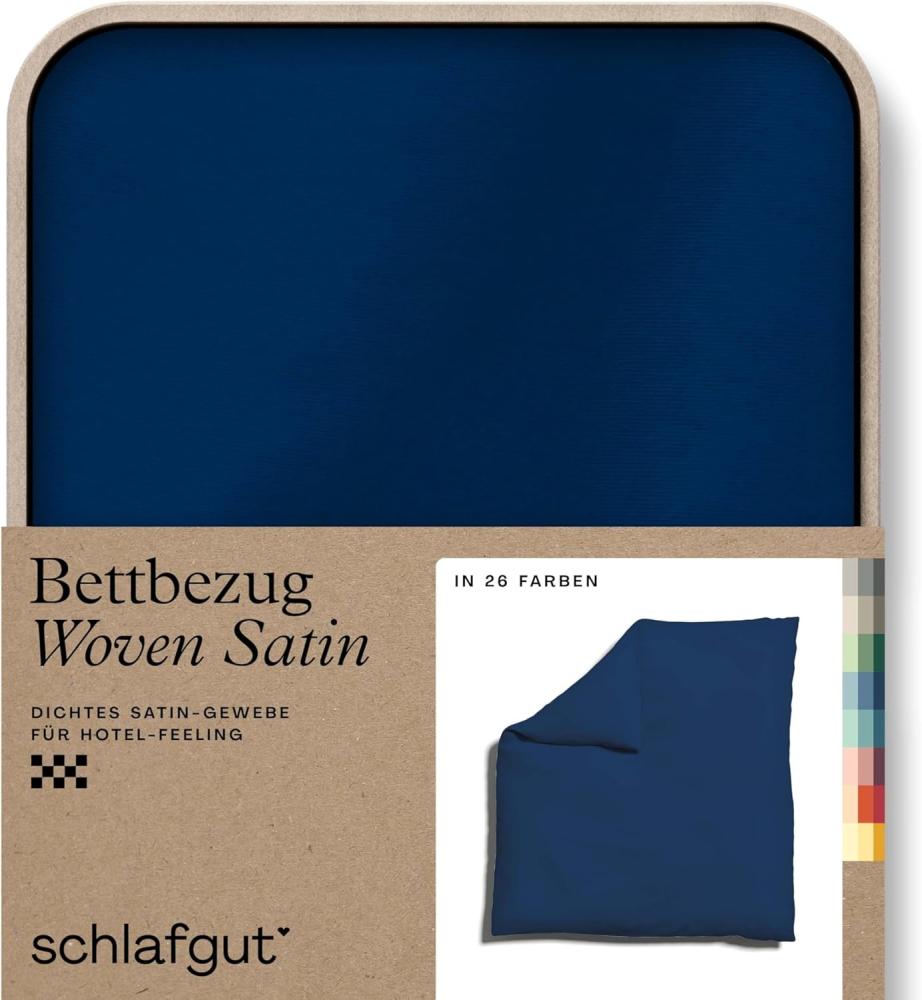 Schlafgut Woven Satin Bettwäsche|Bettbezug einzeln 200x200 cm| blue-deep Bild 1