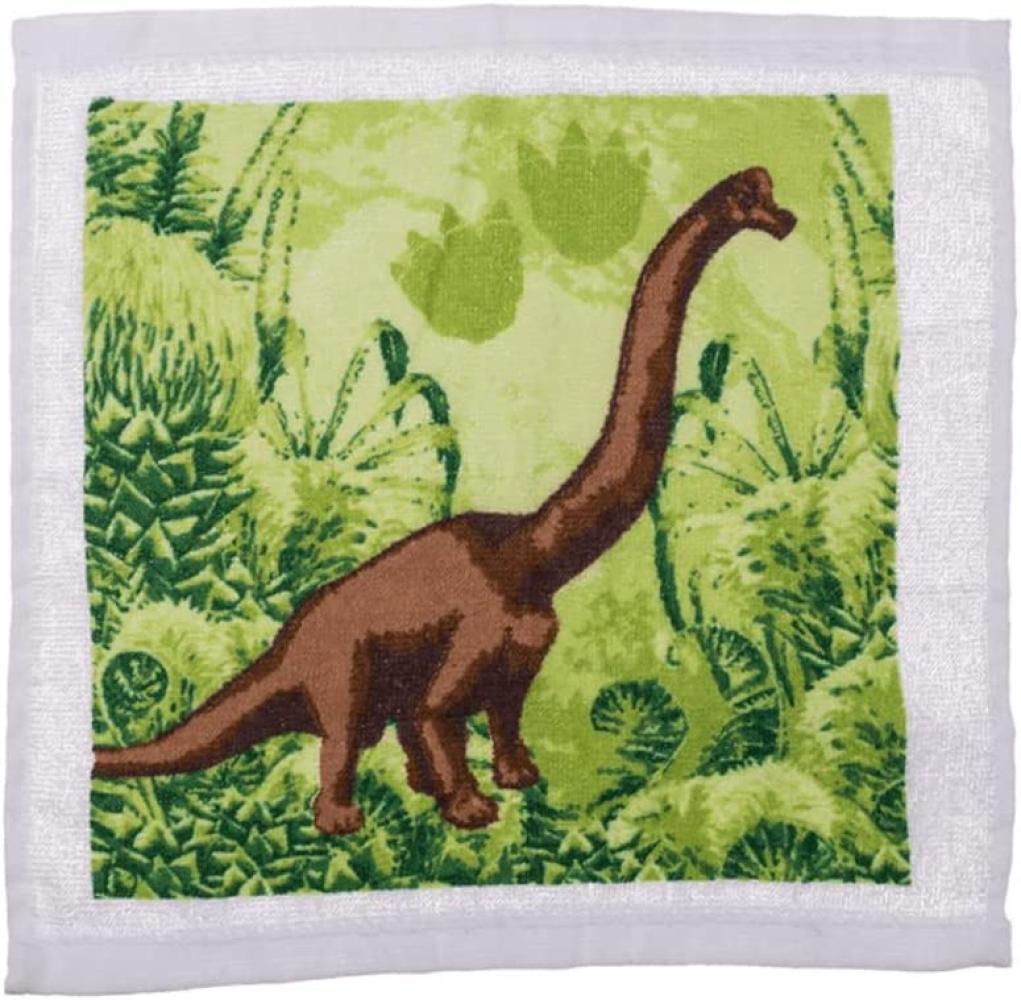 Zauberhandtuch - 1 StÃ¼ck - Dinosaurier - Magisches Handtuch - 4 fach sortiert - 30x30 cm Baumwolle Bild 1