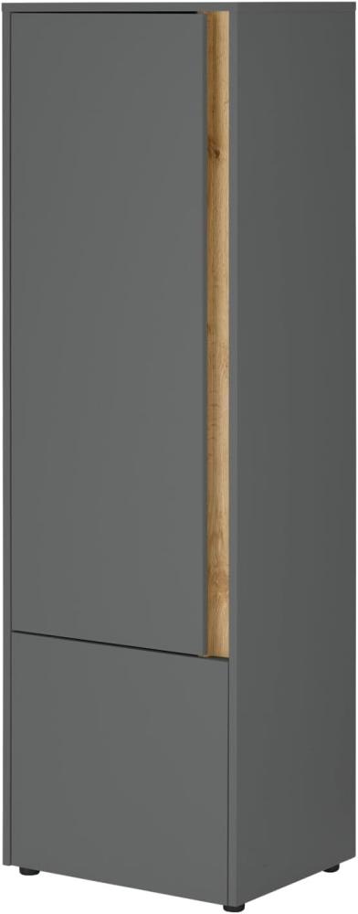 Aktenschrank Center in grau matt und Eiche Wotan 50 x 158 cm Bild 1