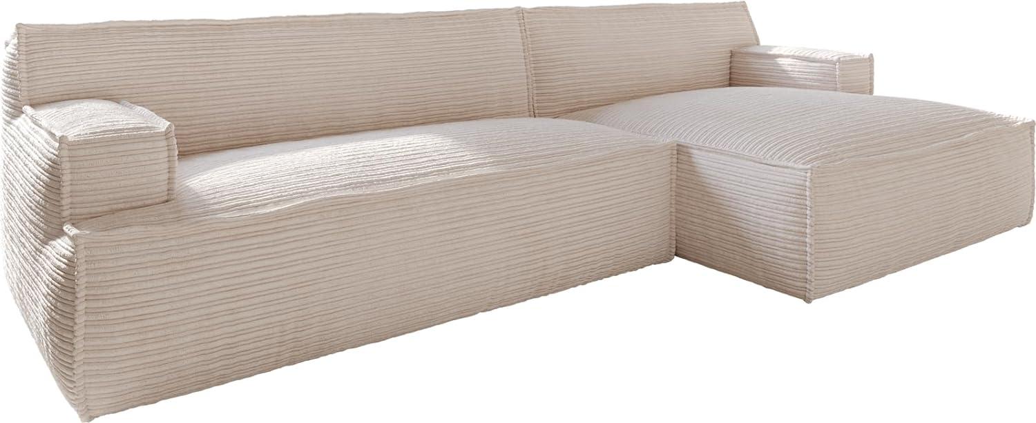 Ecksofa Basit 330x165 cm Cord Beige Recamiere rechts Bild 1