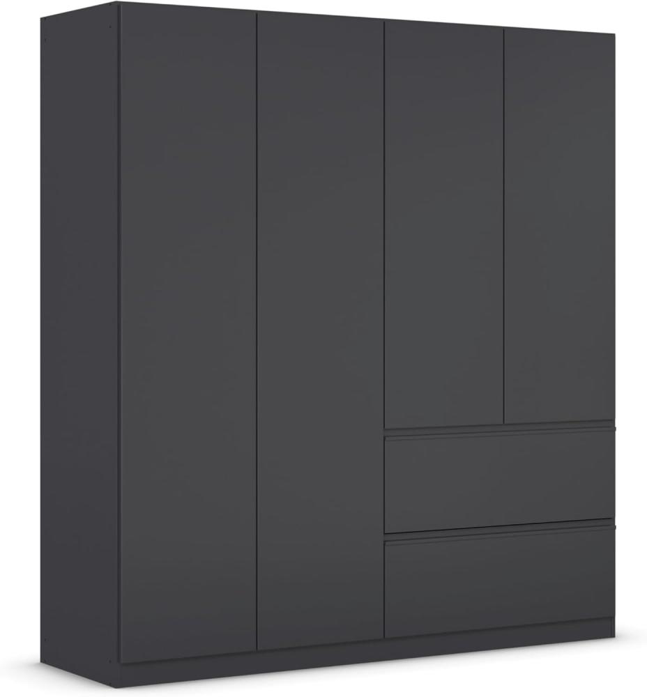 rauch Kleiderschrank, Drehtürenschrank COSTA, 4-türig, push-to-open, Grau metallic, 181x197x54cm Bild 1