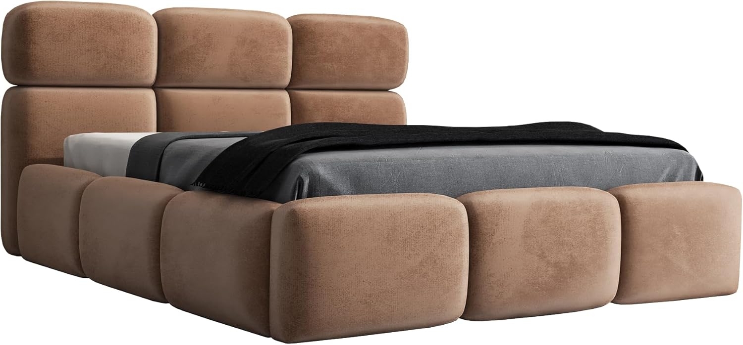 Polsterbett MAROKO 90x200 ohne Matratze mit Bettkasten und Lattenrost. Farbe: Tabak 3 Bild 1