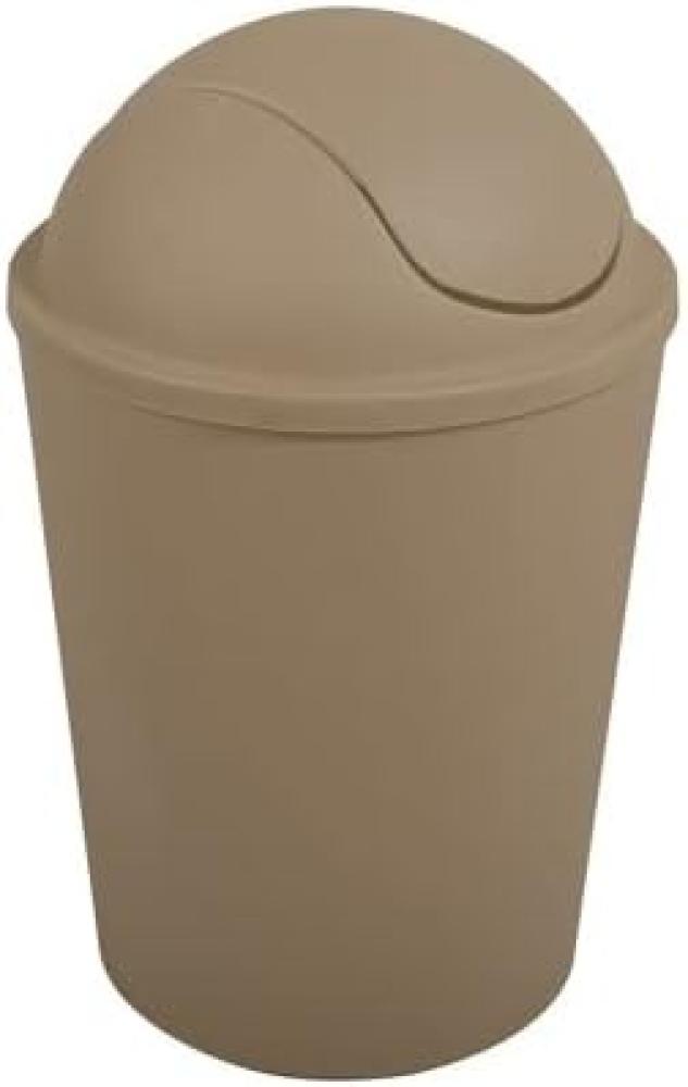 MSV Kosmetikeimer Abfalleimer Schwingdeckeleimer 5,5 Liter Kunststoff Taupe Bild 1