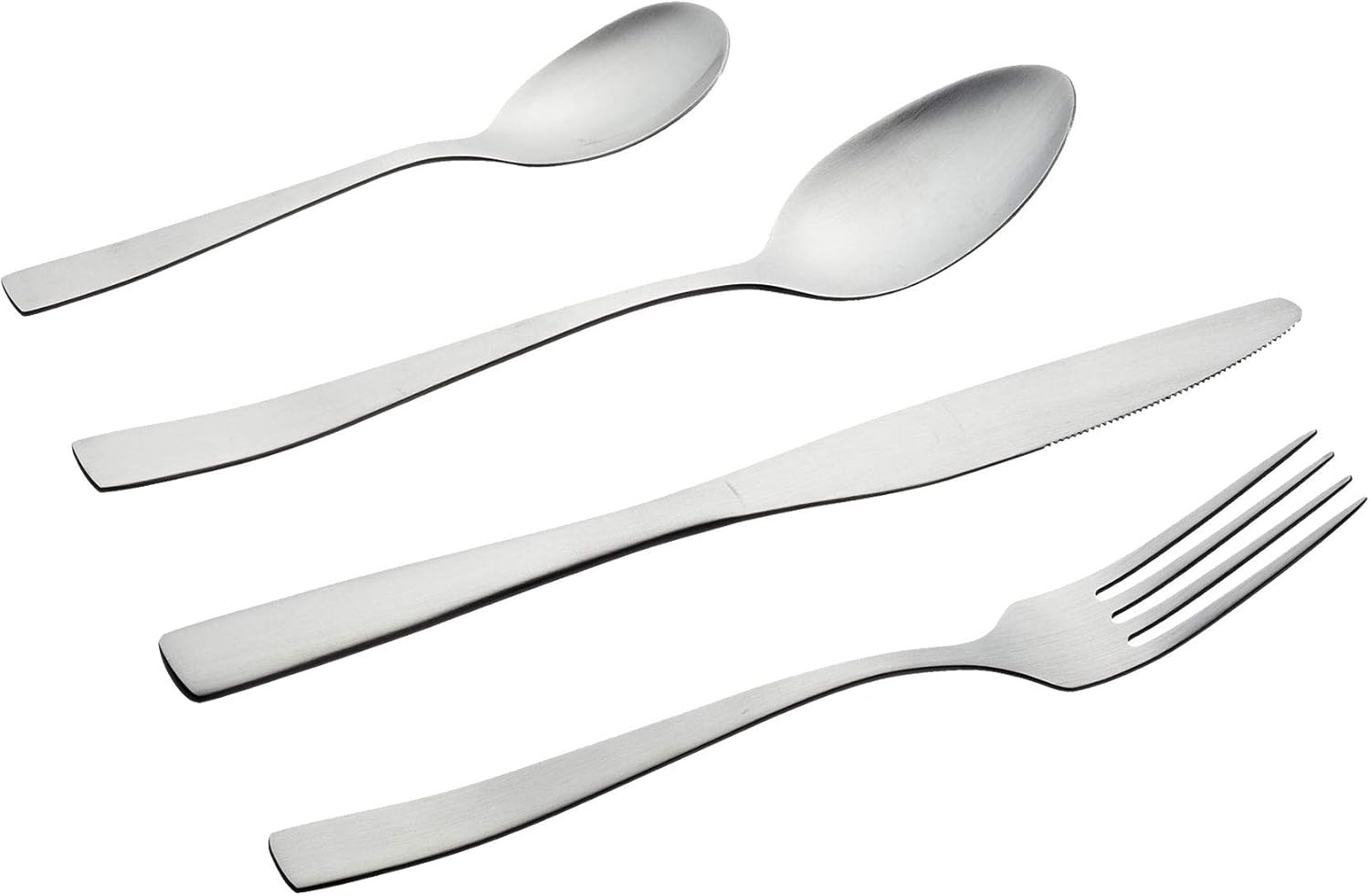 16teiliges Besteck-Set Löffel, Messer, Gabel, Kaffelöffel silber matt Bild 1