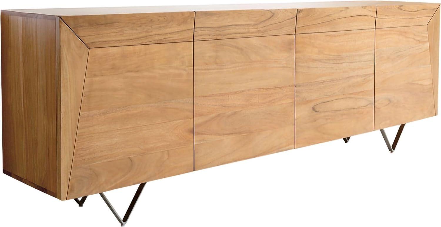 Sideboard Kayu 200x40x70 cm Akazie Natur 4 Türen V-Fuß Bild 1