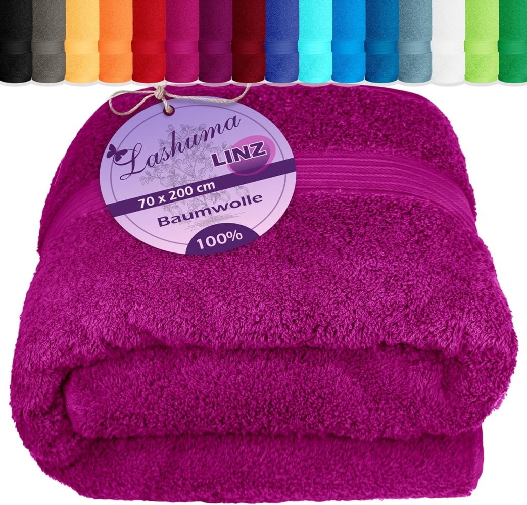 Lashuma Saunatuch Linz, Frottee (1-St), Frottee Badehandtuch 70x200 cm lila Bild 1
