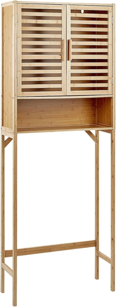 Badezimmerschrank OKARCHE 63 cm 25 cm 167 cm Heller Holzfarbton Bild 1