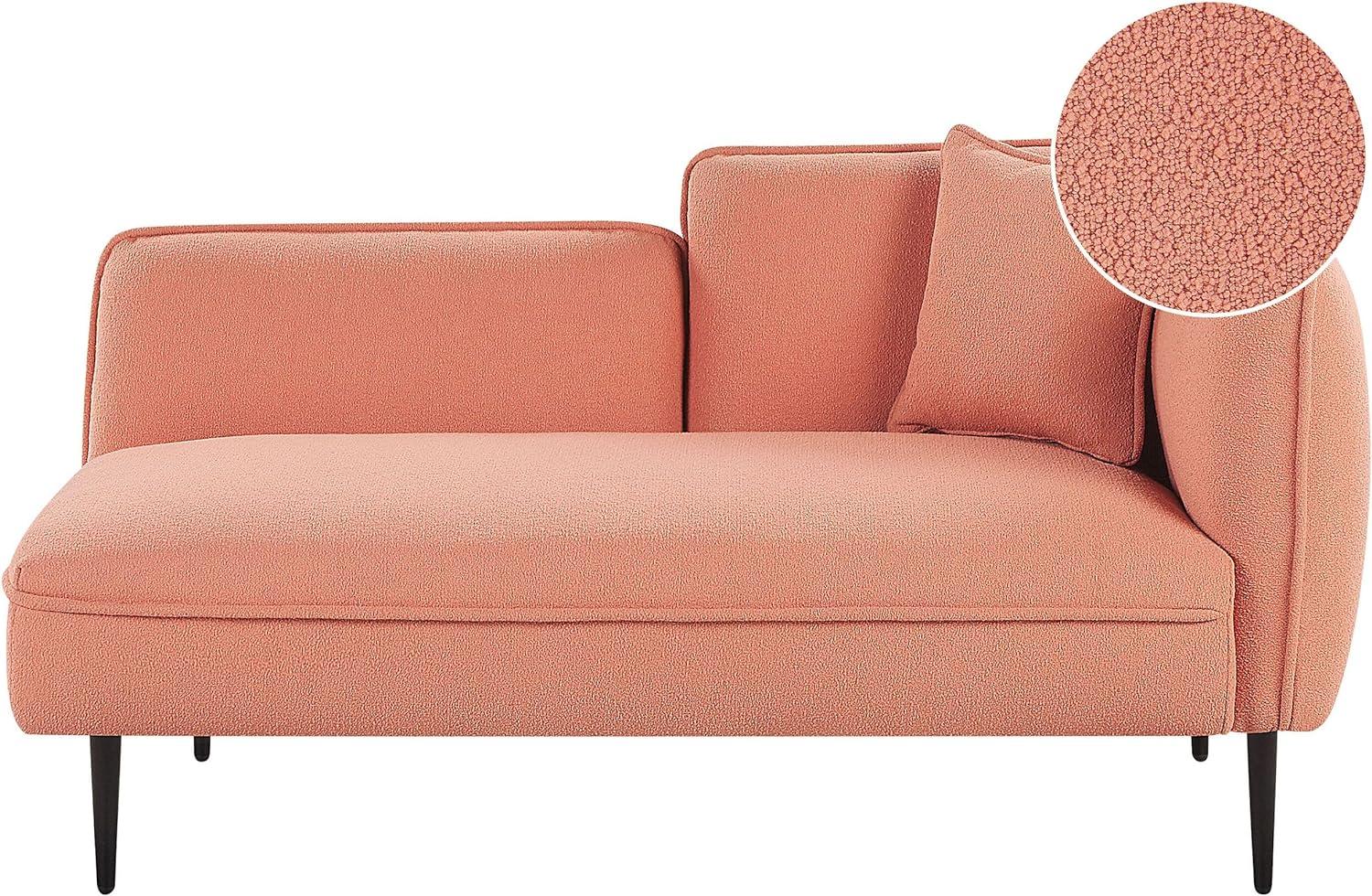 Chaiselongue Bouclé pfirsichrosa rechtsseitig CHEVANNES Bild 1