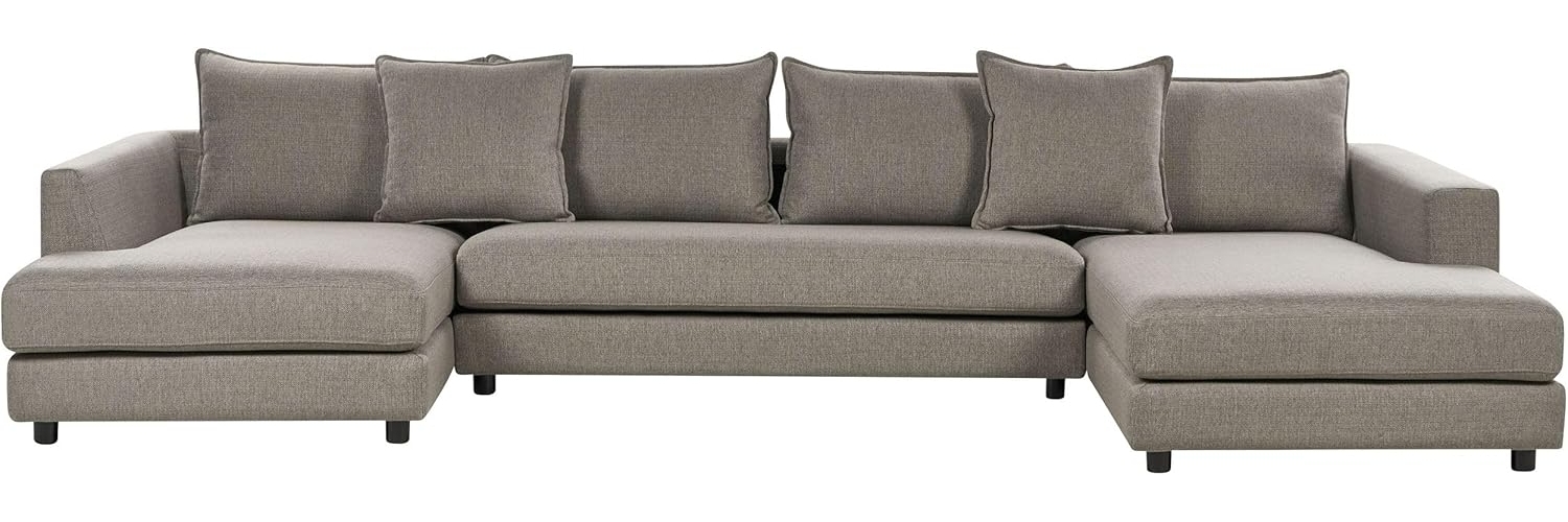 Ecksofa LILVIKEN Taupe Stoff Symmetrisch Bild 1