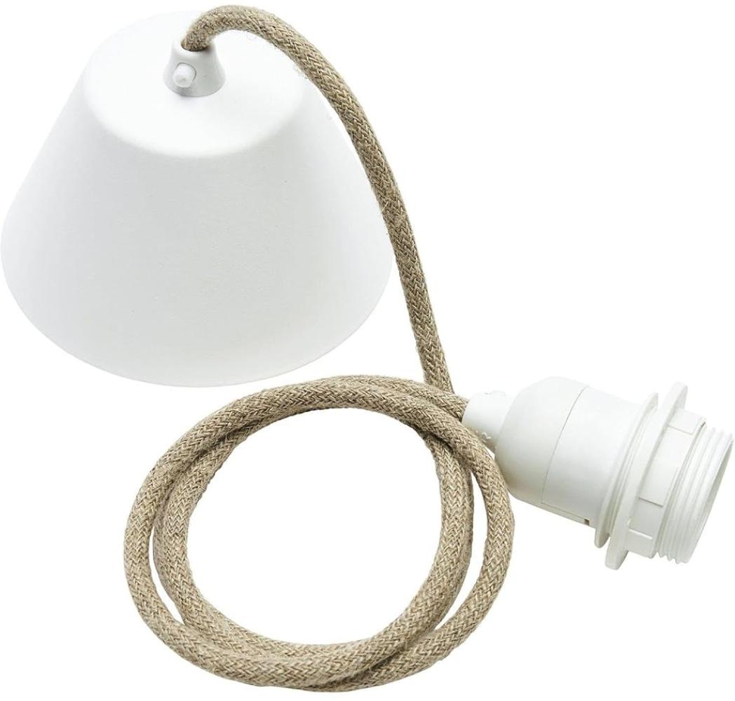 PR Home Cordset Pendelaufhang E27 mit Leinenkabel beige 210cm Baldachin weiß Bild 1