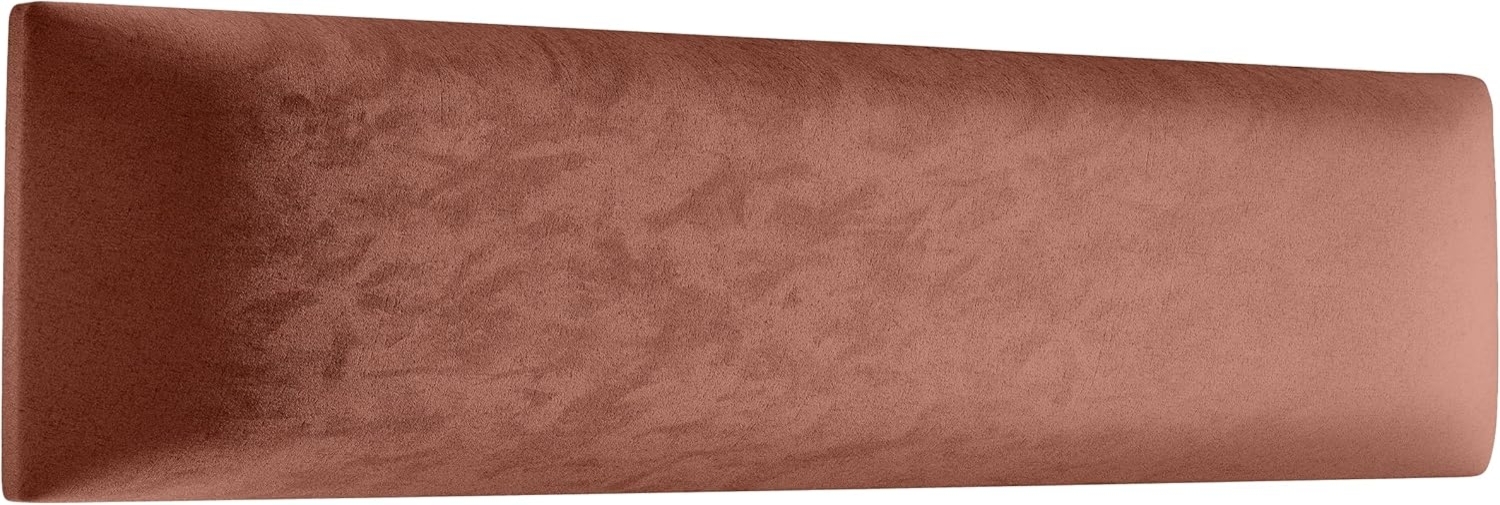 Muralo Samt Wandkissen Stoff Polsterpaneel Schlafzimmer Wohnzimmer Bett Wandpolster Bettkopfteil Lendekissen Modern Luxus Gepolstert Polster Paneel (Altrosa, 100x20 cm) Bild 1