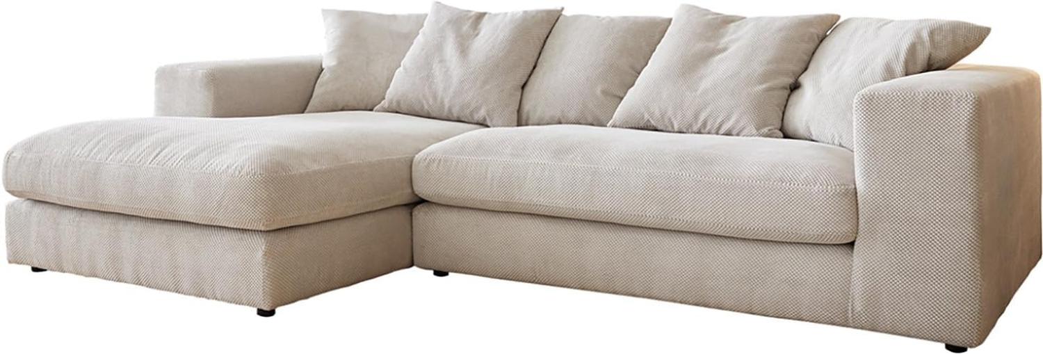 Ecksofa Svada 285x175 cm Mikrofaser Beige Recamiere links Bild 1