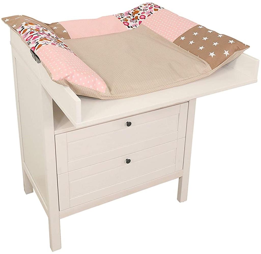 ULLENBOOM ® Wickelauflagenbezug 75x85 cm Sand Eichhörnchen (Made in EU) - abnehmbarer Bezug für Wickelauflage 85x75, Baby Überzug für Wickelunterlage aus Baumwolle, Wickelbezug für Wickeltisch Bild 1