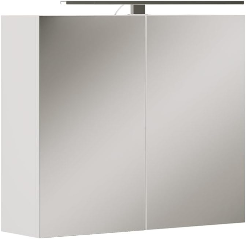 Badspiegelschrank Lavio Weiß 70 x 60 cm mit LED-Beleuchtung Vicco Bild 1