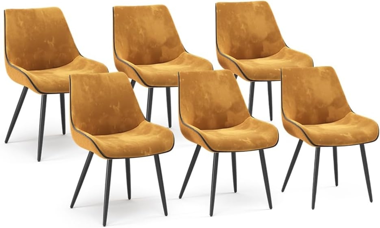 Vicco Esszimmerstuhl Eleganza, Gelb, 6er Set Bild 1