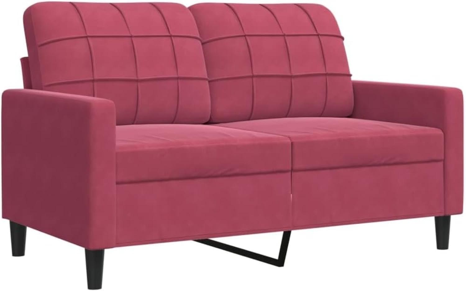 2-Sitzer-Sofa Weinrot 120 cm Samt Bild 1