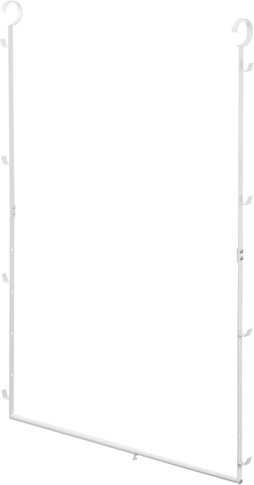 Yamazaki 5678 SMART 2-stöckige ausziehbare Kleiderstange, weiß, Stahl, minimalistisch, 56～96 x 5,5 x 100 cm Bild 1