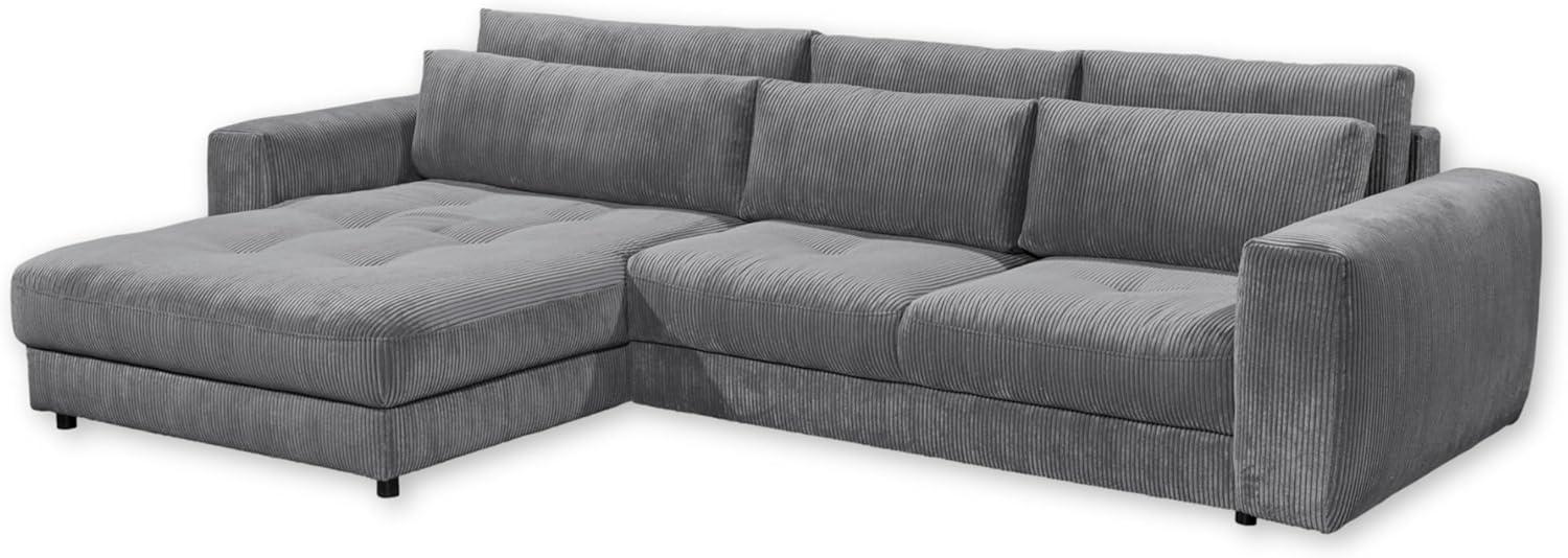 BARURA Ecksofa in Cord-Optik, Ash - Moderne Eckcouch in L-Form mit großer Liegefläche - 333 x 90 (74) х 194 cm (B/H/T) Bild 1