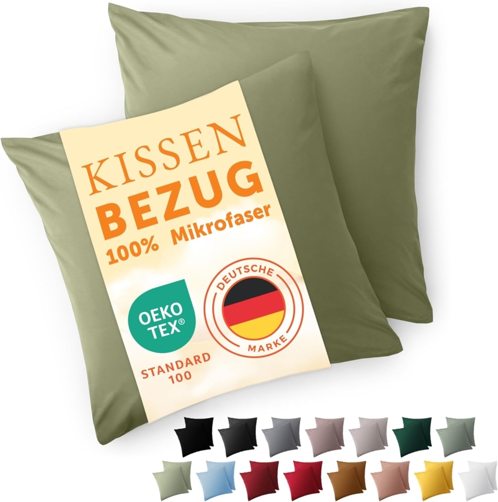 Blumtal Kissenbezüge aus gebürstetem Mikrofaser-Gewebe, (2 Stück), mit Reißverschluss oder Verschlusslasche Bild 1
