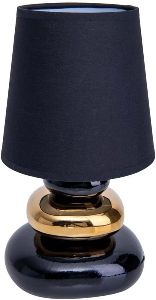 Tischlampe Wohnzimmer Tischleuchte Schlafzimmer Keramik Stoff Schwarz 3045358 Bild 1
