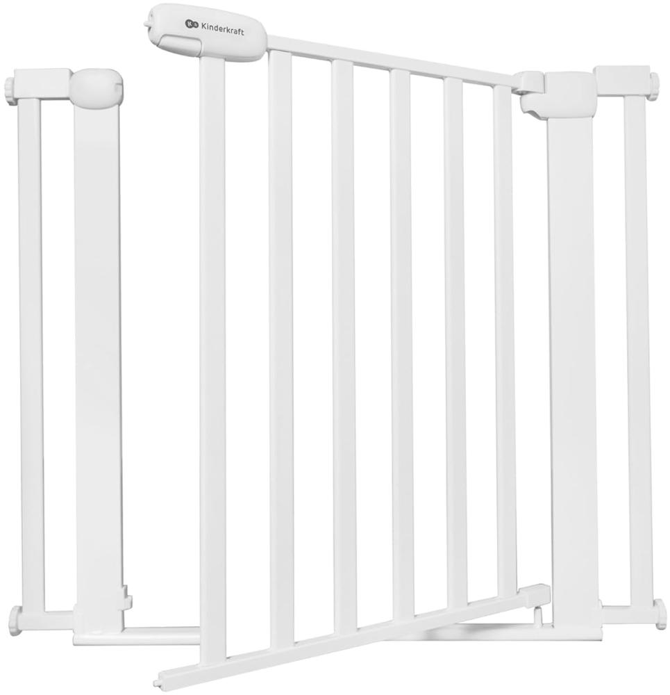 Kinderkraft Lock&GO Treppenschutzgitter Ohne Bohren, Türschutzgitter, Kinderschutzgitter, von 75 bis 103 cm, 90 Grad öffnen, doppelte Verriegelung, Schließt automatisch, Weiß Bild 1