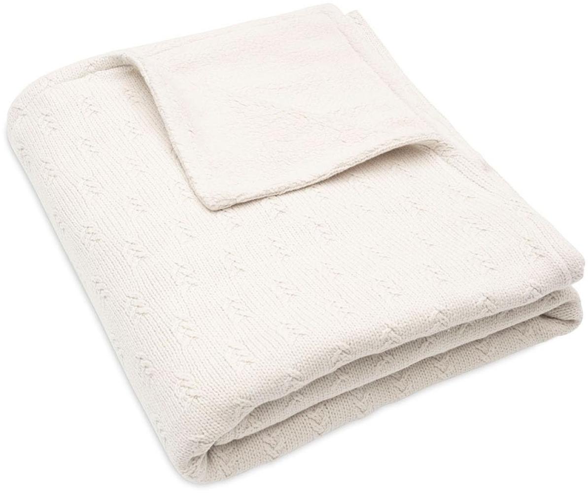 Jollein Babydecke Kuscheldecke 75x100 cm Grain knit Oatmeal/Velvet Bild 1