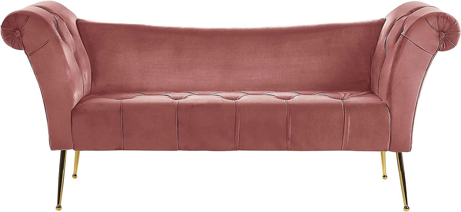 Chaiselongue Samtstoff rosa NANTILLY Bild 1