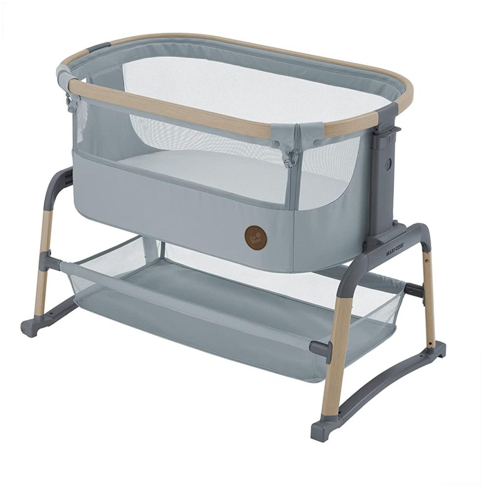 Maxi-Cosi Iora Air Beistellbett, Zustellbett, atmungsaktives Netzgewebe, Höhenverstellbar, Wiege mit Matratze, Eco Care, Geeignet ab Geburt, 0 Monate bis 9 kg, Beyond Grey Bild 1