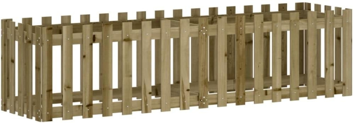 vidaXL Hochbeet Lattenzaun-Design 200x50x50 cm Kiefernholz Imprägniert 832511 Bild 1