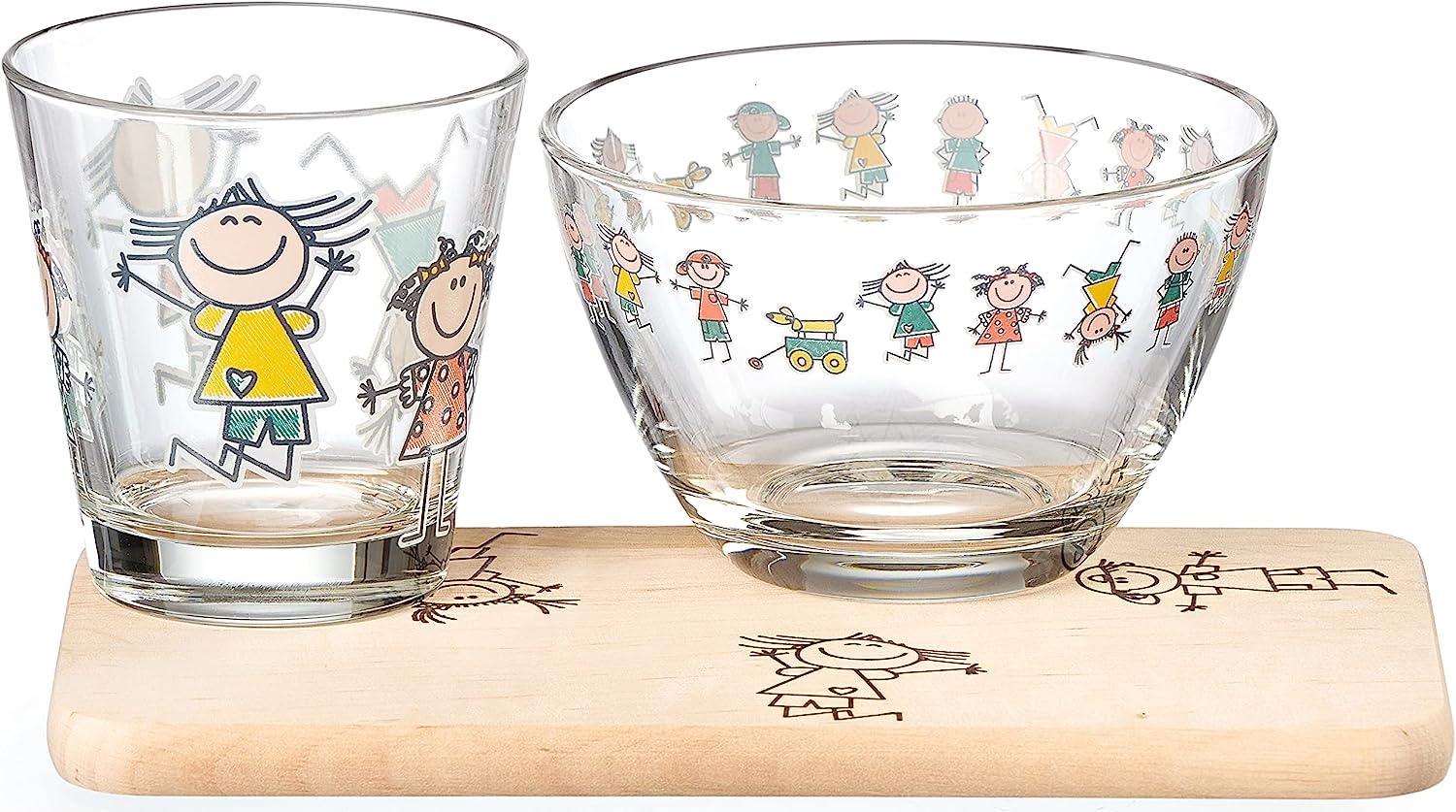 Ritzenhoff & Breker Kindergeschirr-Set Best Friends, 3-tlg, Kinder Geschirr, Frühstücksbrettchen, Schale, Porzellan, Bunt, 318579 Bild 1