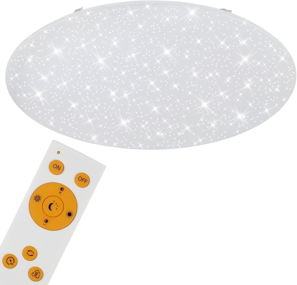 BRILONER - LED Deckenlampe 80cm mit Fernbedienung, dimmbar, Nachtlicht, warmweiß bis kaltweiß, ultra hell 9700 Lumen, 80 Watt, LED Lampe, Deckenleuchte, Wohnzimmerlampe, Küchenlampe, 80x9 cm, Weiß Bild 1