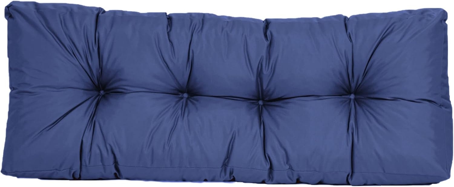 TexDeko® Garden Rückenkissen 120 x 40 x 20/10cm wasserabweisend UV - beständig gesteppt Premium Kissen für Europaletten In- & Outdoor Palettenpolster (Blau) Bild 1