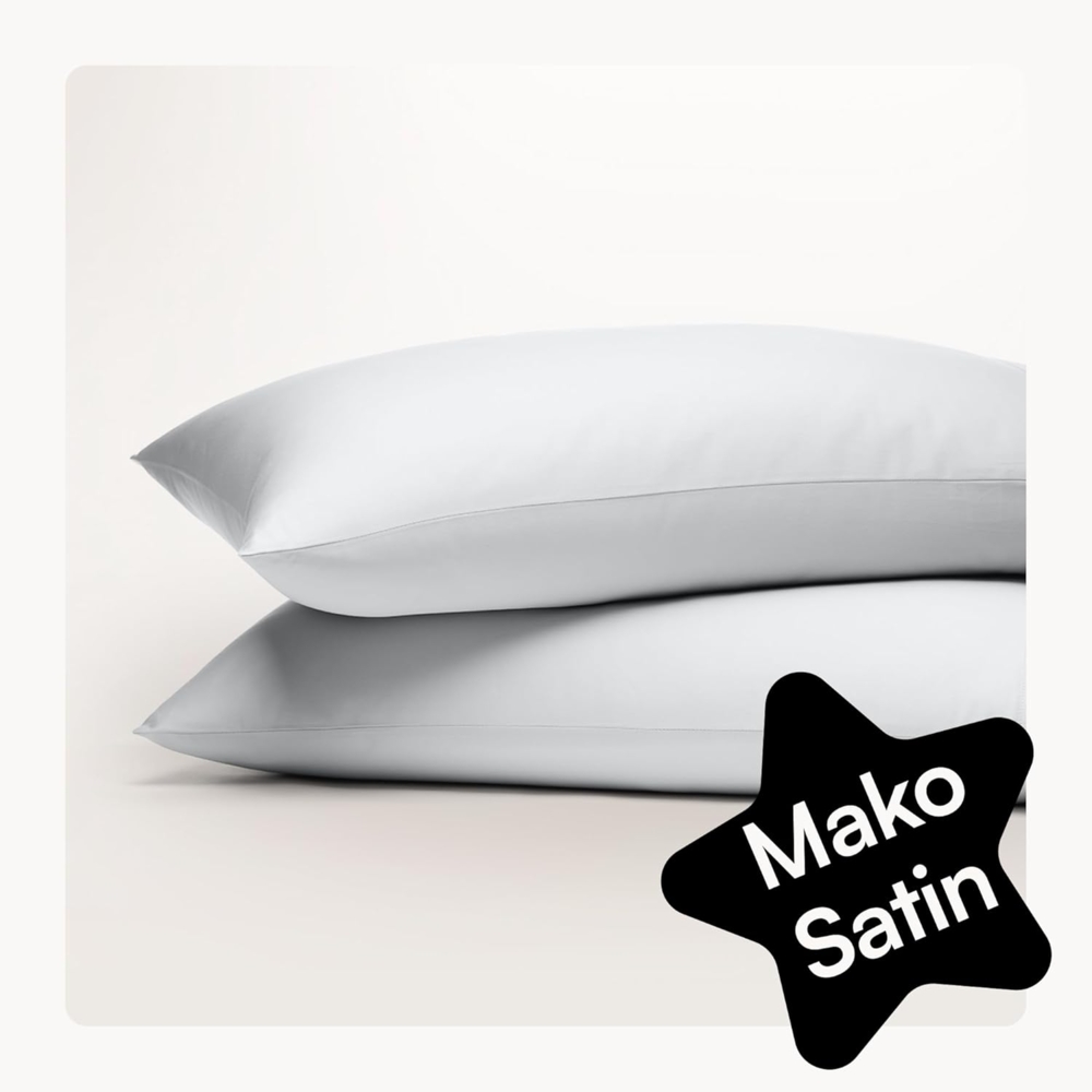 Seralino Kissenbezüge Mako Satin Kissenbezug (100% Bio Baumwolle) weich, hautfreundlich, (2 Stück), Fairtrade/ GOTS zertifizierte uni Kissenhülle mit Reißverschluss Bild 1