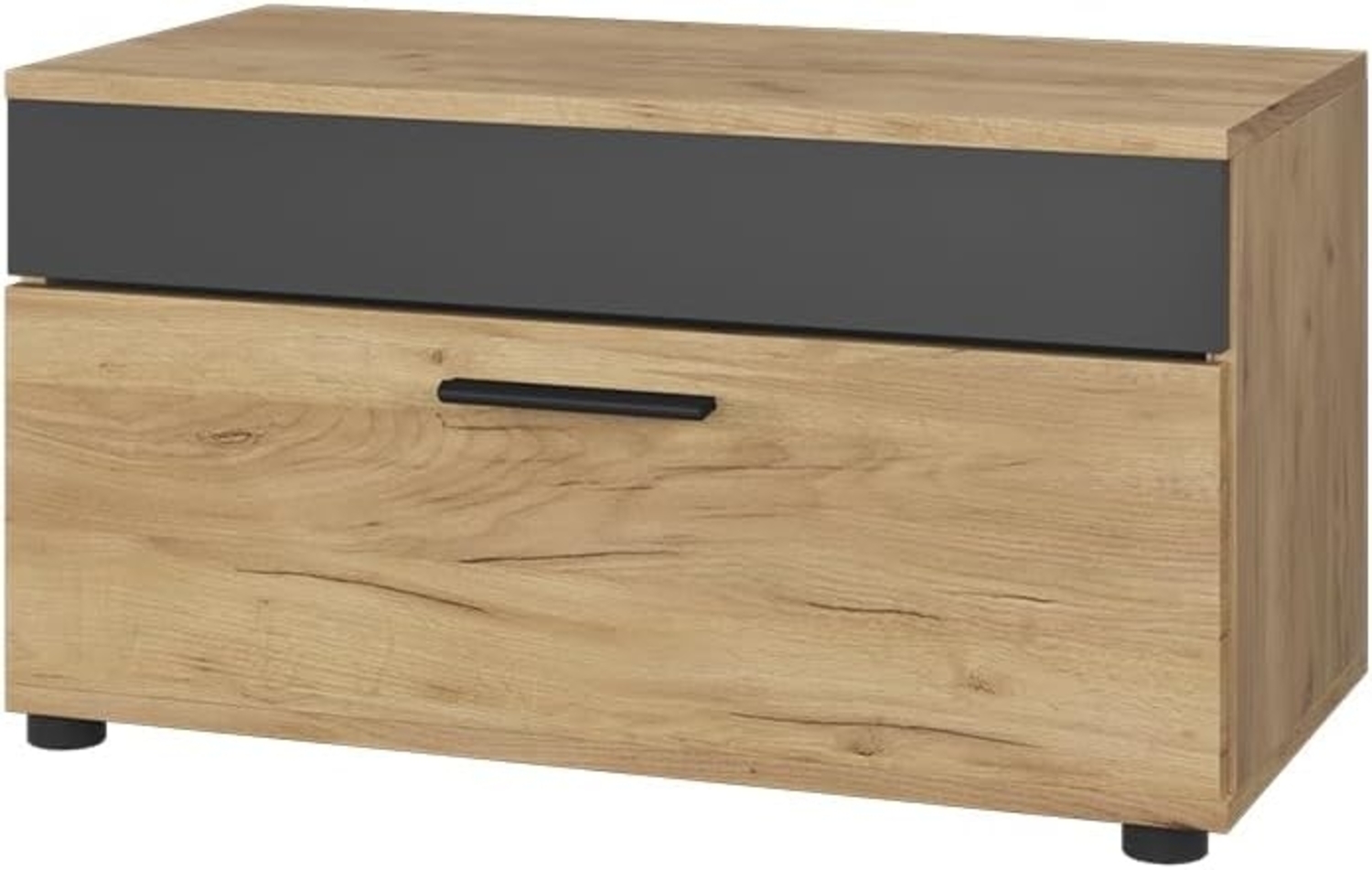 Wohnzimmerschrank Berno Goldkraft Eiche/Anthrazit 70.8 x 38.9 cm mit Klapptür Vicco Bild 1