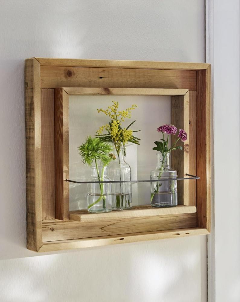 Wandregal "Fenster" aus recyceltem Holz, Fensterrahmen, Wanddeko, Blumenregal, Dekoregal, Blumenständer, Hängeregal Bild 1