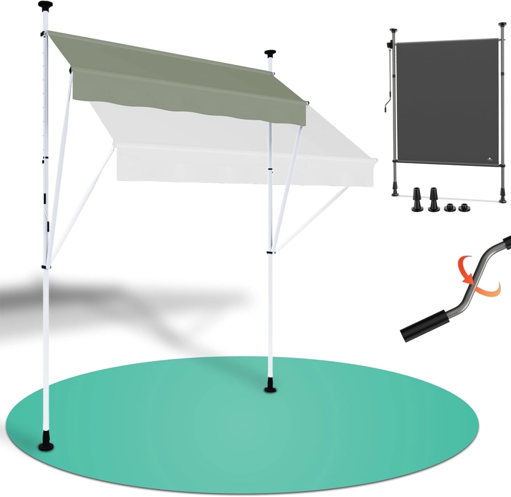 Strattore Klemmmarkise / Balkonmarkise Sonnenschutz 350 cm - Matcha Grün Bild 1