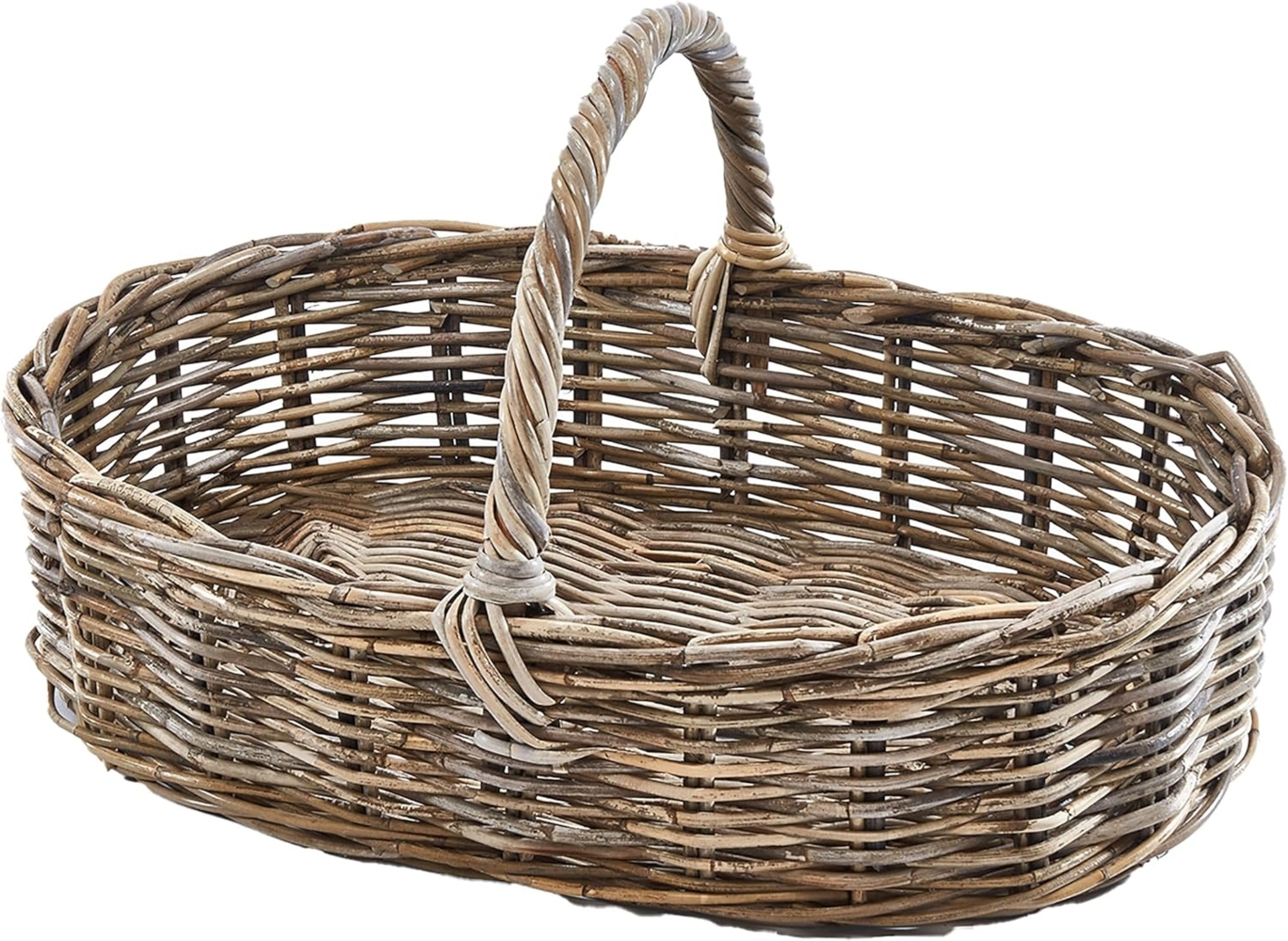Kobolo Tablett Dekotablett Serviertablett aus Rattan kubu grey, Rattan Bild 1