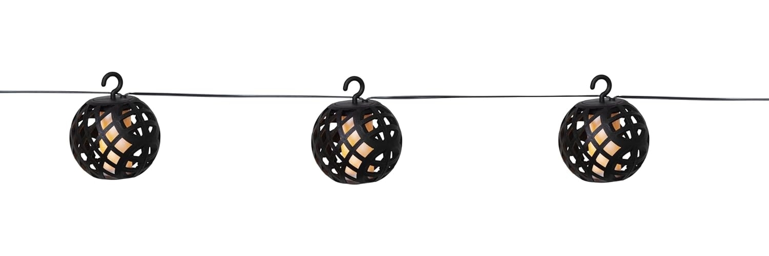 LED Solar-Lichterkette ,Flame', 8 LEDs, tanzende Flammen, schwarz, L 210 cm Bild 1