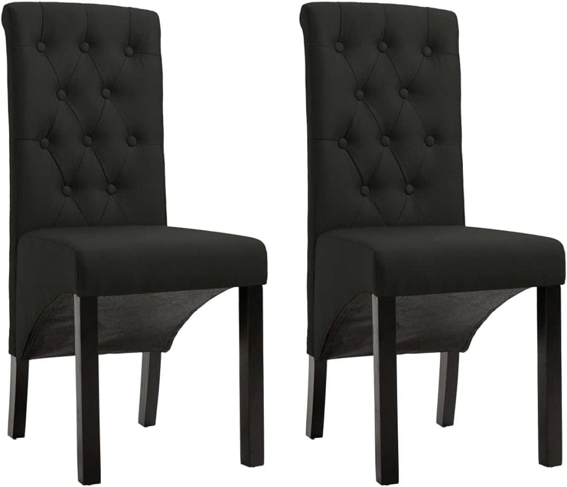vidaXL Esszimmerstühle 2 Stück Schwarz Stoff [248991] Bild 1