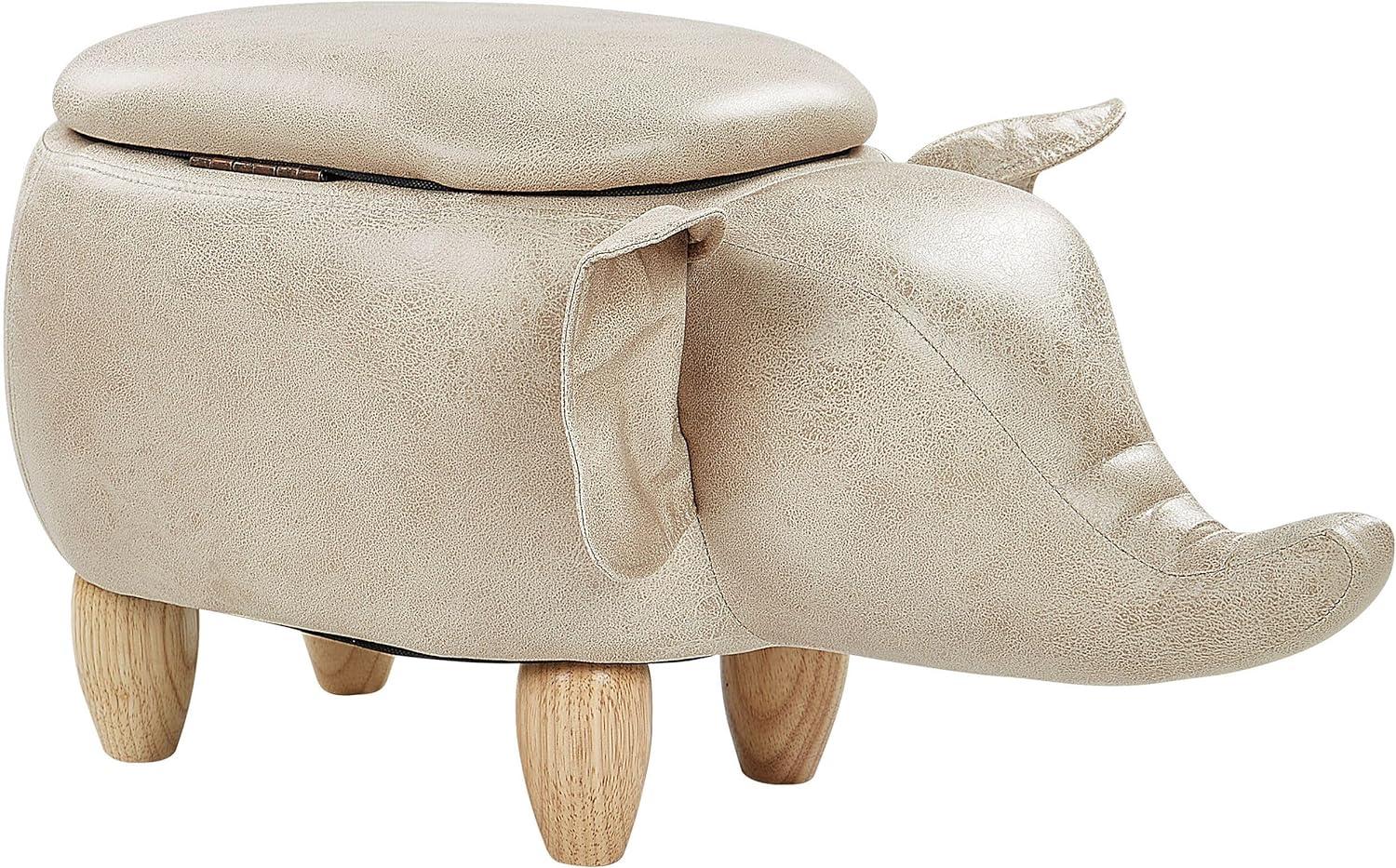 Hocker ELEPHANT Taupe Kunstleder Bild 1