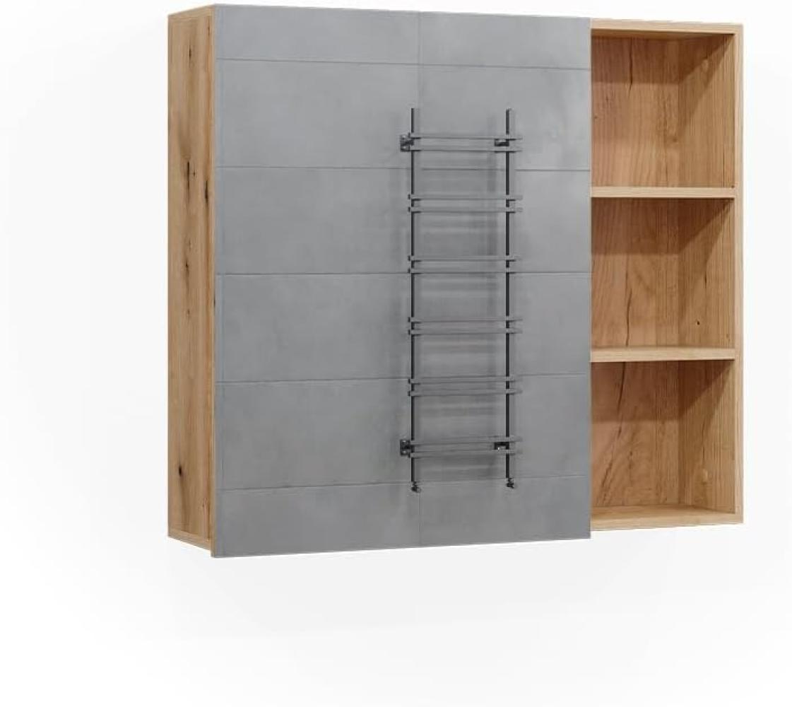 Vicco Spiegelschrank für Badezimmer Rudi 90 x 80,9 cm, Eiche Evoke, Badschrank Bild 1