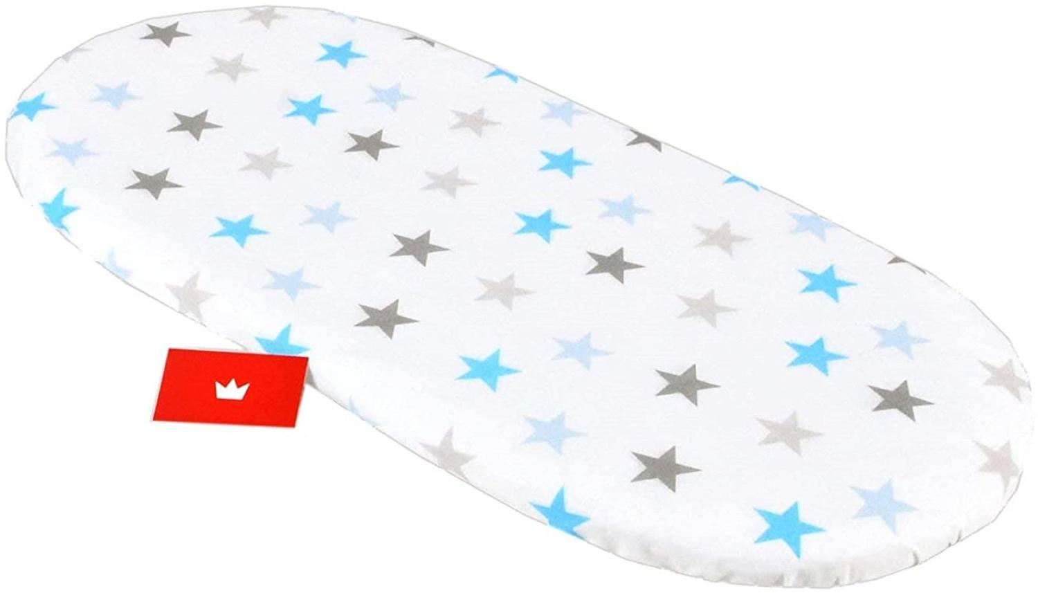 Spannbettlaken BABYLUX Spannbettlaken Kinderwagen Baby Spannbetttuch Wiege Bettlaken, BabyLux, 94. Sterne Blau Bild 1